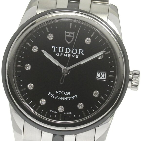 TUDOR Grammar Date 55010 10P diamond Black Dial Automatic Men's Watch_837695 - Picture 1 of 11